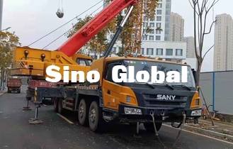 Sany a utilisé la grue de camion de boom, 75 bras droit de Ton Lorry Crane STC50S