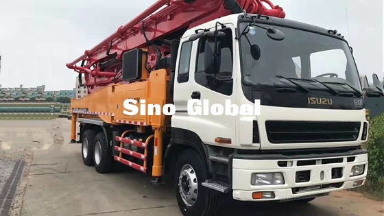 Camion de pompes concrètes d'occasion de rouge Sany 46m avec Isuzu Chassis