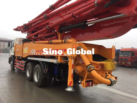 Camion de pompes concrètes d'occasion de rouge Sany 46m avec Isuzu Chassis