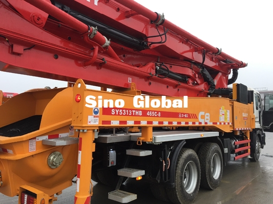 Camion de pompes concrètes d'occasion de rouge Sany 46m avec Isuzu Chassis