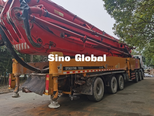 euro utilisé rouge IV 72m de camion de la pompe 12Mpa concrète portée verticale de 7 sections