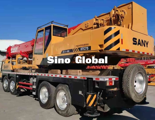 2ème main 75 Ton Truck Crane Sany STC75 avec le boom principal 80Km/h de 12m