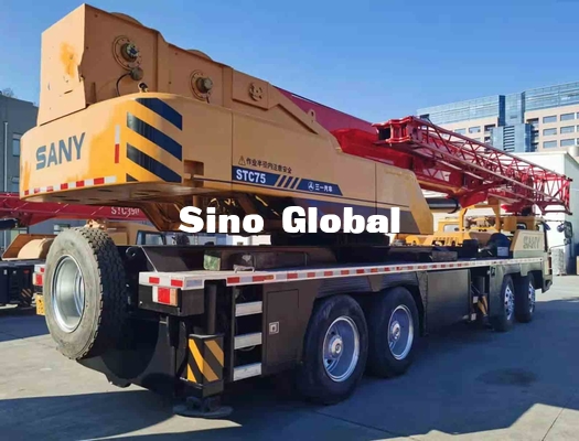 2ème main 75 Ton Truck Crane Sany STC75 avec le boom principal 80Km/h de 12m
