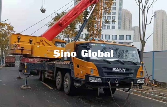 Sany a utilisé la grue de camion de boom, 75 bras droit de Ton Lorry Crane STC50S
