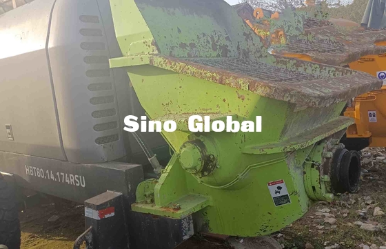 Pompe concrète utilisée verte noire Zoomlion HBT80 174kw de remorque