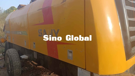 La remorque utilisée jaune de Sany a monté la pompe concrète 180KW HBT8018C